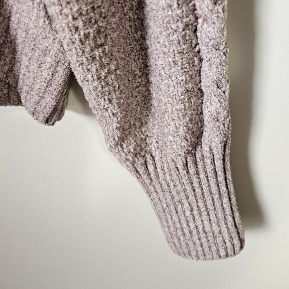 NEW PINK ROSE CABLE KNIT CHENILLE MOCK NECK SWEATER SIZE XL - Picture 7 of 16